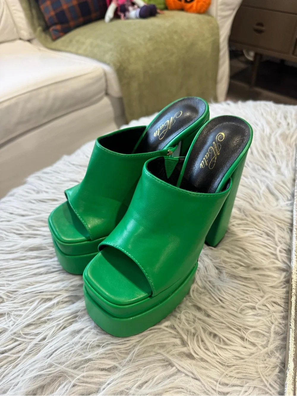 Matisse Emerald Green Platform Mule Heels